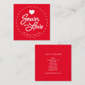 愛のソーシャルメディスタイリッシュアで縫われた編集可能なカラー スクエア名刺 (正面/裏面)