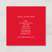 愛のソーシャルメディスタイリッシュアで縫われた編集可能なカラー スクエア名刺 (裏面)