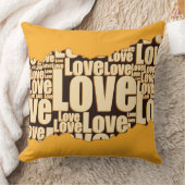 愛のタイポグラフィー黄色の濃淡パターン クッション (ブランケット)