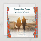 愛のタイポグラフィ縁どあなたの写真の日付を保存 マグネット招待状 (正面)