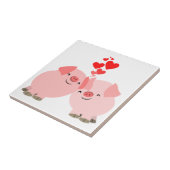 愛のタイルを貼ったかわいいマンガの豚 タイル (側面)