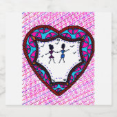 愛のダンスを踊るカップル スパークリングワインラベル (シングルラベル)