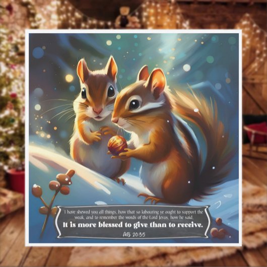 愛のチャリティーKJVバイブルWoodland Chipmunkクリスマス シーズンカード