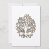 愛のツリールーツのブラウン・スワール・ウェディング・招待状 招待状 (正面)