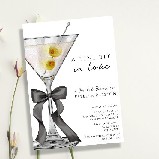 愛のティニビットダーティマルティニブライダルシャワー 招待状