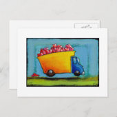 愛のトラックおもしろいユニークハッピーアーお洒落ト ポストカード (正面/裏面)