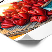 愛のトラック – 車輪のハート ポスター (角)