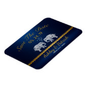 愛のトン – 象カップルインディアン日付を保存 マグネット (左側)