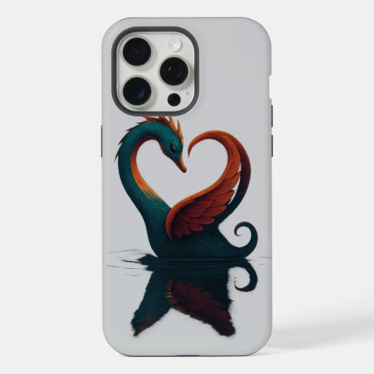 愛のドラゴン・スワン iPhoneケース (裏面)