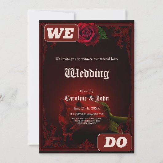 愛のドラマ、記憶のゴシックバラ。 招待状 (正面)