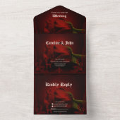 愛のドラマ、記憶のバラ。 オールインワン招待状 (内側)