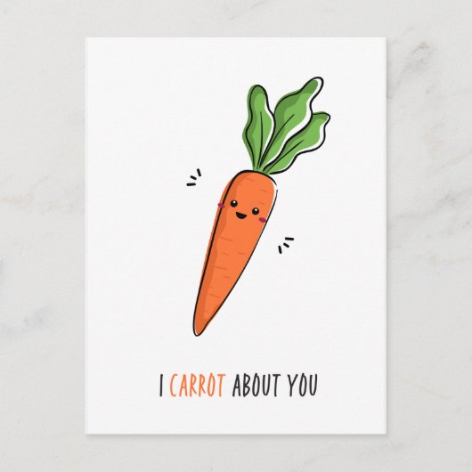 愛のニンジン ユニークなジョーク ポストカード (正面)