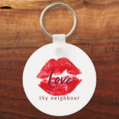 愛のネイバー引用文装飾用クッション飲料コーズ キーホルダー (正面)