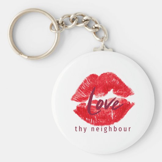 愛のネイバー引用文装飾用クッション飲料コーズ キーホルダー (正面)