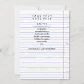 愛のノート紙のスケッチが好き 招待状 (裏面)