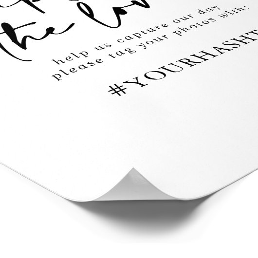 愛のハッシュタグの印をモダンエレガント取る ポスター (角)