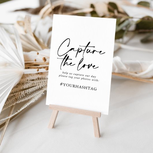 愛のハッシュタグの印をモダンエレガント取る ポスター