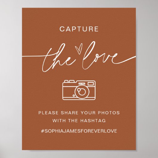 愛のハッシュタグ結婚のサインを捉える ポスター (正面)