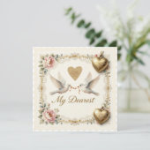 愛のハト – ヴィンテージ バレンタインデーのカード シーズンカード (スタンド正面)