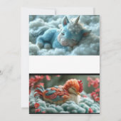 愛のハロ：ロマンチックなエンジェルテディ ウェディング招待状 招待状 (裏面)