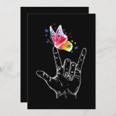 愛のハンドサイン 言語 バタフライ 自閉症 招待状 (正面/裏面)