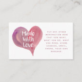 愛のハートで作られた水色のソーシャルリンクアイコン エンクロージャーカード (正面)