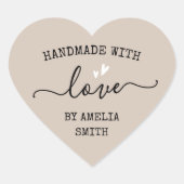 愛のハートで手作りライトモチャブラウン ハートシール (正面)
