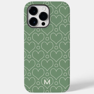 愛のハートと水玉模様のパターンの緑 Case-Mate iPhone 14 PRO MAXケース