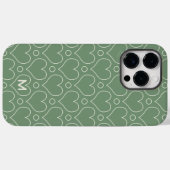 愛のハートと水玉模様のパターンの緑 Case-Mate iPhoneケース (裏面 (横))