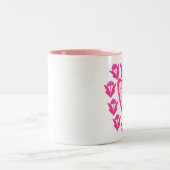 愛のハートと花のマグカップ ツートーンマグカップ (中央)