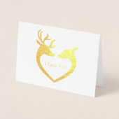愛のハートのトナカイ ホイル 箔カード (正面)