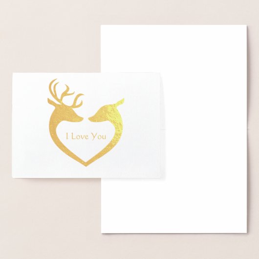 愛のハートのトナカイ ホイル 箔カード (ディスプレー)
