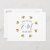 愛のハートの救輪結婚の日 案内ポストカード (正面/裏面)