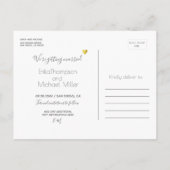 愛のハートの救輪結婚の日 案内ポストカード (裏面)