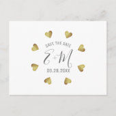 愛のハートの救輪結婚の日 案内ポストカード (正面)