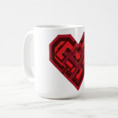 愛のハートの織りなすデザイン コーヒーマグカップ (正面左)