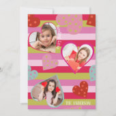 愛のハートカラフル写真バレンタインデー シーズンカード (正面)
