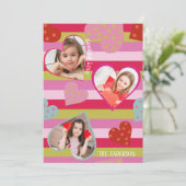 愛のハートカラフル写真バレンタインデー シーズンカード (スタンド正面)