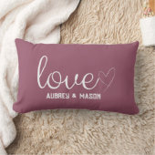 愛のハートスクリプトバラワイン名前をカスタムする枕 ランバークッション (ブランケット)