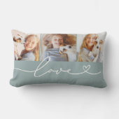 愛のハートスクリプトミストカスタム3フォトコラージュ ランバークッション (正面)
