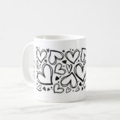 愛のハートデザイン コーヒーマグカップ (正面左)