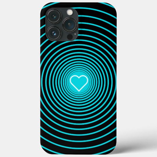 愛のハートビートサークルあなたの色 – ターコイズ Case-Mate iPhoneケース (裏面)