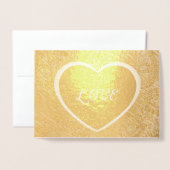 愛のハートフレーム画像、写真と引用文の追加 箔カード (封筒付き正面)