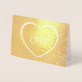 愛のハートフレーム画像、写真と引用文の追加 箔カード (正面)