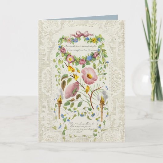 愛のハートヴィンテージバレンタイン シーズンカード (正面)