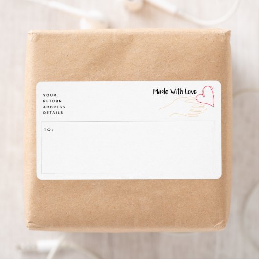 愛のハート出荷ラベル付き ラベル (インサイチュ)