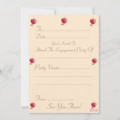 愛のハート型キャンドルエンゲージメントの招待 招待状 (裏面)