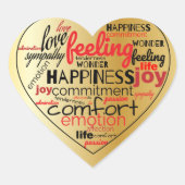 愛のハート型ワードクラウドリピートタイポグラフィ ハートシール (正面)