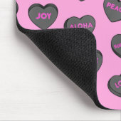 愛のハート満点ブラックピンク マウスパッド (コーナー)