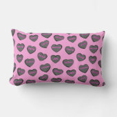 愛のハート満点ブラックピンク ランバークッション (正面)